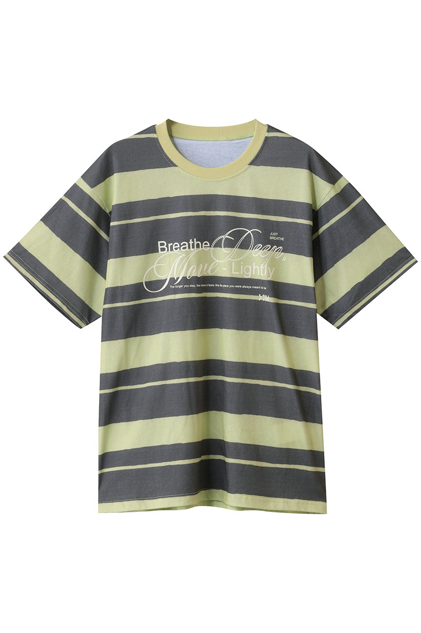 MAISON SPECIAL Breathe Border T-shirt/BreatheボーダーTシャツ (GRN(グリーン), FREE) メゾンスペシャル ELLE SHOP MAISON SPECIAL Breathe Border T-shirt/BreatheボーダーTシャツ (GRN(グリーン), FREE) メゾンスペシャル ELLE SHOP