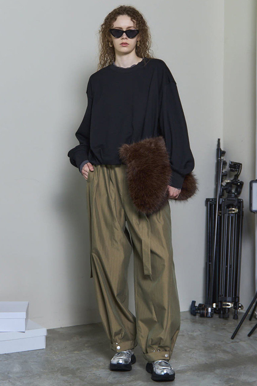 極美品 MAISON SPECIAL/メゾンスペシャル チュール スウェット 黒 Tulle Combination Sweatshirt/チュールコンビスウェット