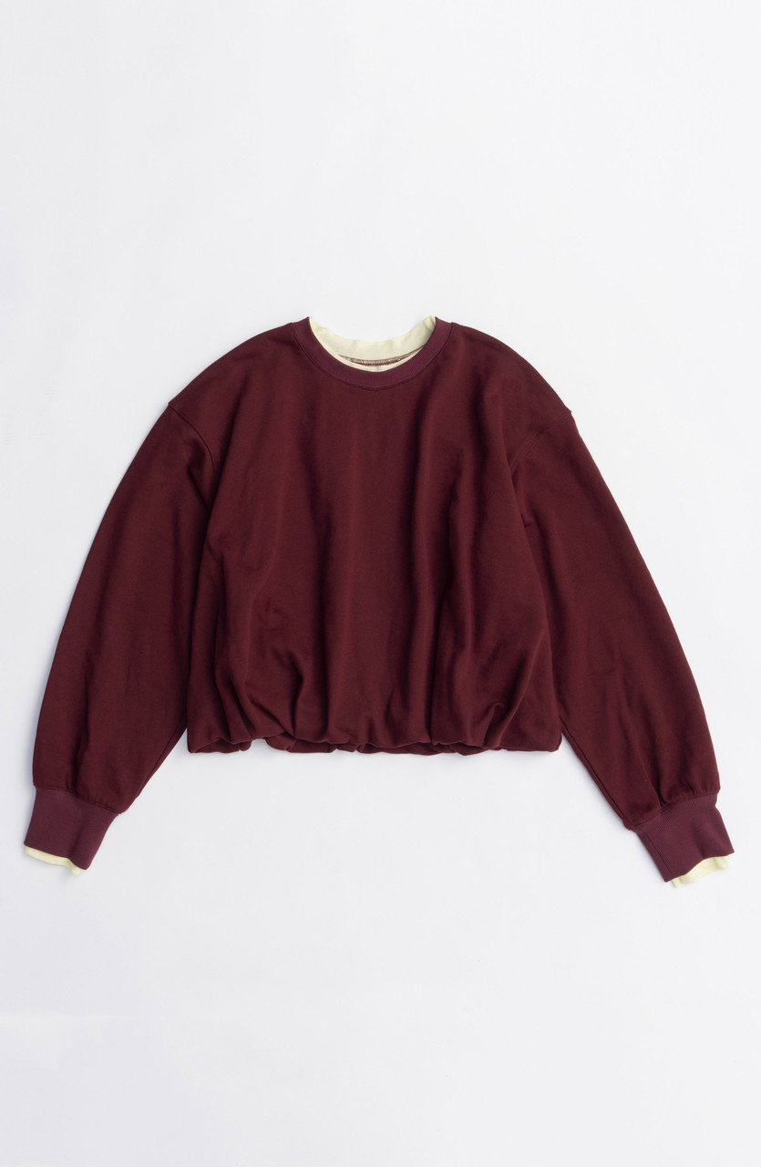 MAISON SPECIAL Balloon Short Sweatshirt/バルーンショートスウェット (BRD(ボルドー), FREE) メゾンスペシャル ELLE SHOP MAISON SPECIAL Balloon Short Sweatshirt/バルーンショートスウェット (BRD(ボルドー), FREE) メゾンスペシャル ELLE SHOP