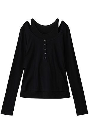メゾンスペシャル/MAISON SPECIALのLayered Henley Neck Tops/レイヤードヘンリーネックトップス(110100/110103)