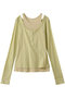 Layered Henley Neck Tops/レイヤードヘンリーネックトップス メゾンスペシャル/MAISON SPECIAL L.GRN(ライトグリーン)