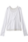 Layered Henley Neck Tops/レイヤードヘンリーネックトップス