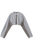 Different Material Docking Sweat Cardigan/異素材ドッキングスウェットカーディガン