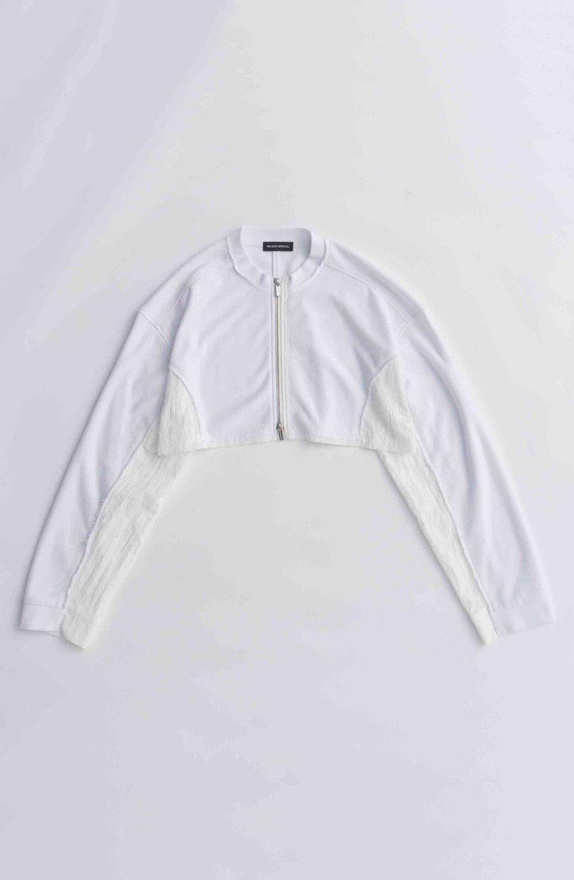 MAISON SPECIAL Different Material Docking Sweat Cardigan/異素材ドッキングスウェットカーディガン (O.WHT(オフホワイト), FREE) メゾンスペシャル ELLE SHOP MAISON SPECIAL Different Material Docking Sweat Cardigan/異素材ドッキングスウェットカーディガン (O.WHT(オフホワイト), FREE) メゾンスペシャル ELLE SHOP
