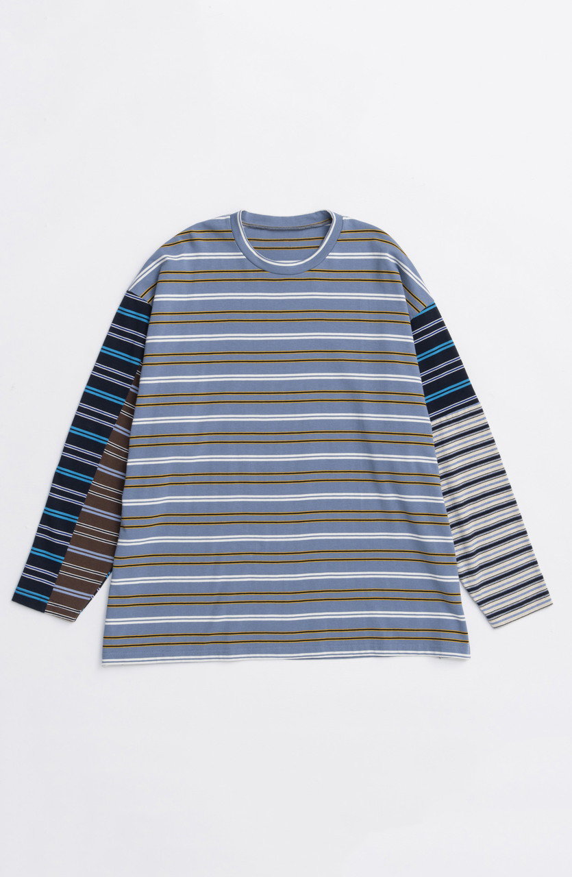 MAISON SPECIAL Multi Stripe Long Sleeve T-shirt/マルチストライプロンTEE (BLU(ブルー), FREE) メゾンスペシャル ELLE SHOP MAISON SPECIAL Multi Stripe Long Sleeve T-shirt/マルチストライプロンTEE (BLU(ブルー), FREE) メゾンスペシャル ELLE SHOP