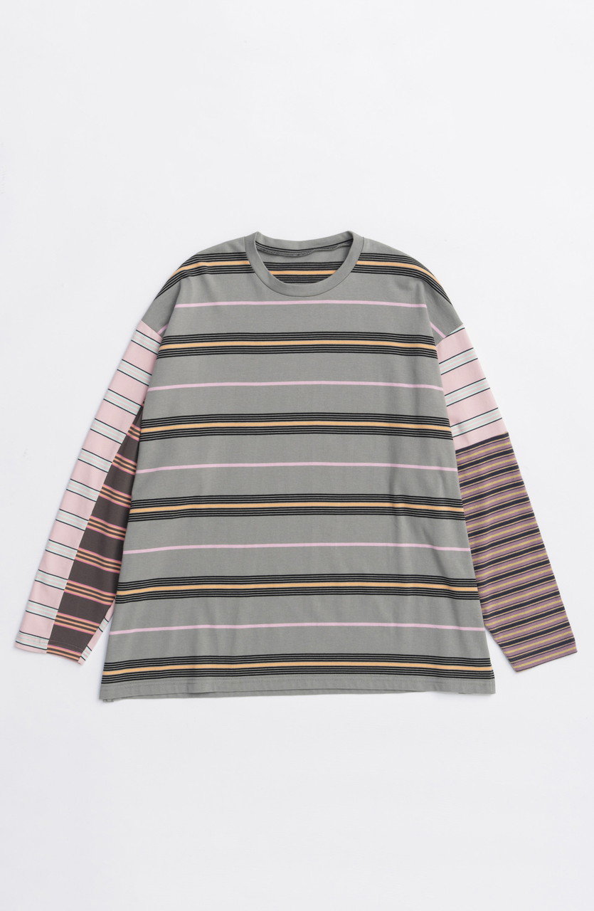 MAISON SPECIAL Multi Stripe Long Sleeve T-shirt/マルチストライプロンTEE (GRY(グレー), FREE) メゾンスペシャル ELLE SHOP MAISON SPECIAL Multi Stripe Long Sleeve T-shirt/マルチストライプロンTEE (GRY(グレー), FREE) メゾンスペシャル ELLE SHOP