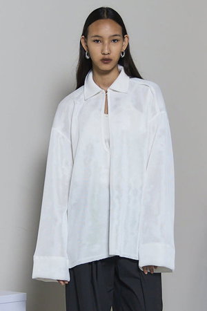 メゾンスペシャル/MAISON SPECIALのSheer Mesh Collar Pullover/シアーメッシュカラープルオーバー(110100/110103)