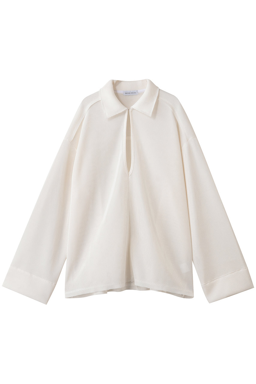 MAISON SPECIAL Sheer Mesh Collar Pullover/シアーメッシュカラープルオーバー (WHT(ホワイト), FREE) メゾンスペシャル ELLE SHOP MAISON SPECIAL Sheer Mesh Collar Pullover/シアーメッシュカラープルオーバー (WHT(ホワイト), FREE) メゾンスペシャル ELLE SHOP