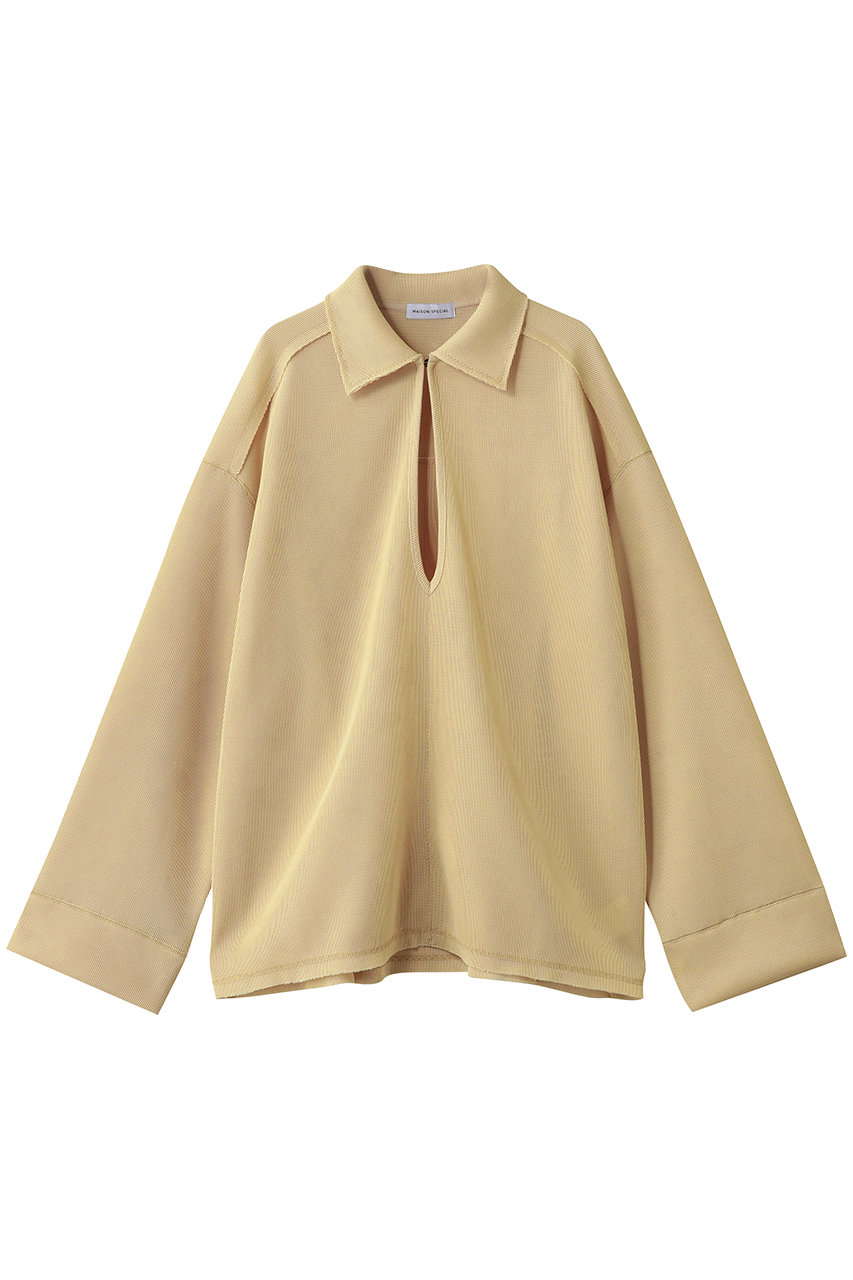 MAISON SPECIAL Sheer Mesh Collar Pullover/シアーメッシュカラープルオーバー (YEL(イエロー), FREE) メゾンスペシャル ELLE SHOP MAISON SPECIAL Sheer Mesh Collar Pullover/シアーメッシュカラープルオーバー (YEL(イエロー), FREE) メゾンスペシャル ELLE SHOP