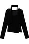 Sheer Velour Asymmetrical Tops/シアーベロアアシメトップス メゾンスペシャル/MAISON SPECIAL BLK(ブラック)