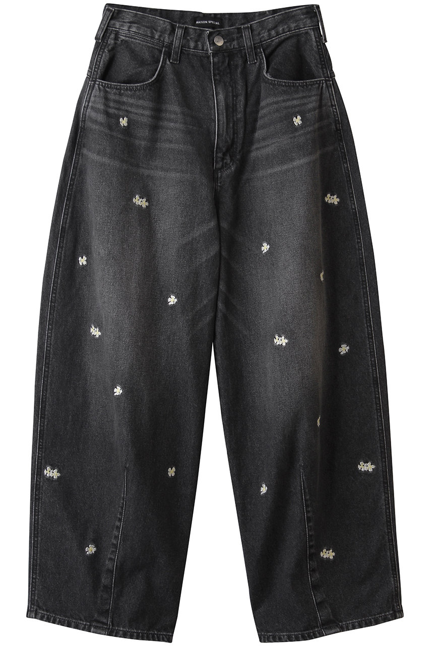MAISON SPECIAL 【Wrangler×MAISON SPECIAL】Collaboration Flower Embroidery Denim Pants/ラングラーコラボレーションフラワーエンブロイダリーデニムパンツ (BLK(ブラック), 36) メゾンスペシャル ELLE SHOP MAISON SPECIAL 【Wrangler×MAISON SPECIAL】Collaboration Flower Embroidery Denim Pants/ラングラーコラボレーションフラワーエンブロイダリーデニムパンツ (BLK(ブラック), 36) メゾンスペシャル ELLE SHOP