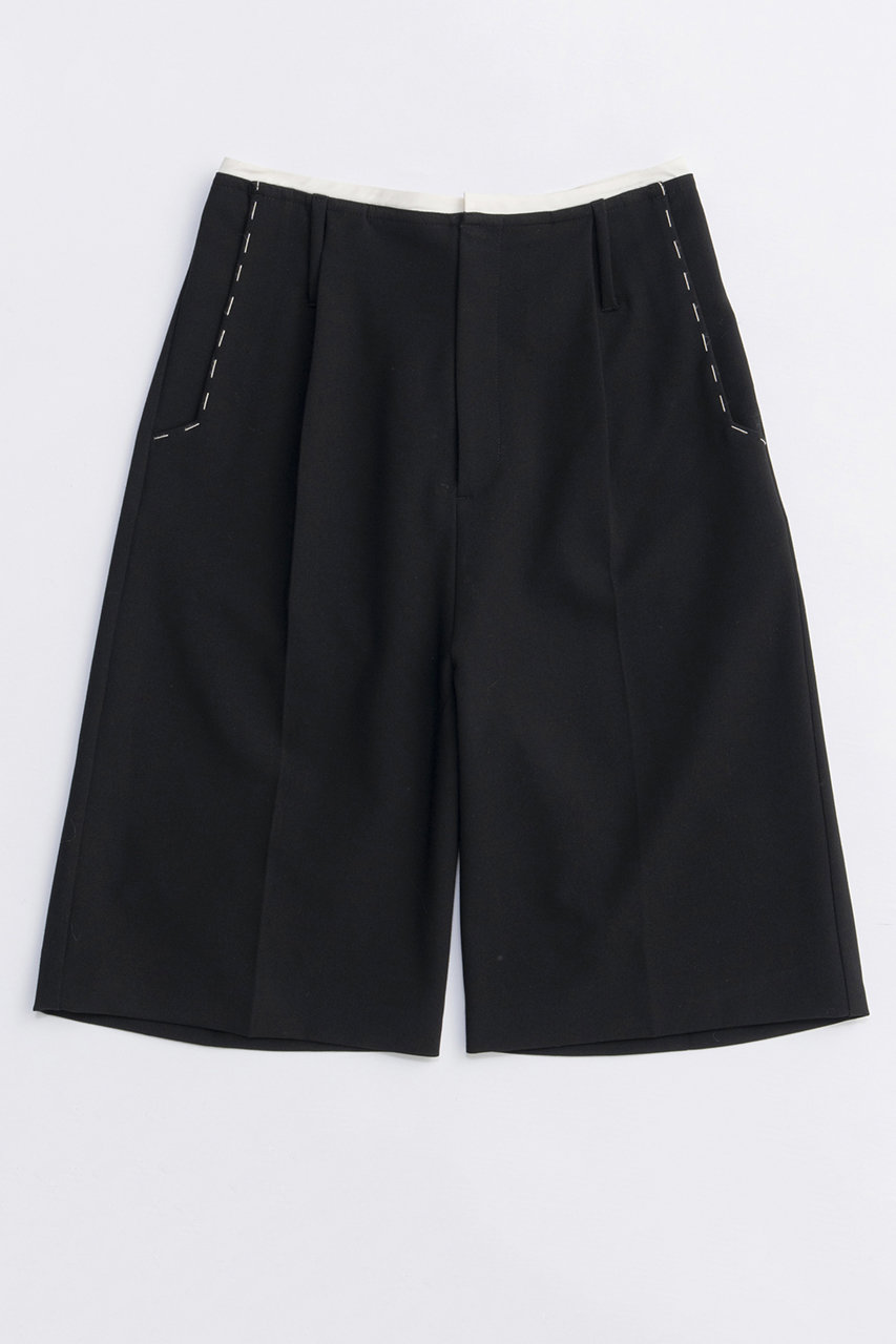 MAISON SPECIAL Hand Stitch Worsted Shorts/ハンドステッチウーステッドハーフパンツ (BLK(ブラック), 36) メゾンスペシャル ELLE SHOP MAISON SPECIAL Hand Stitch Worsted Shorts/ハンドステッチウーステッドハーフパンツ (BLK(ブラック), 36) メゾンスペシャル ELLE SHOP