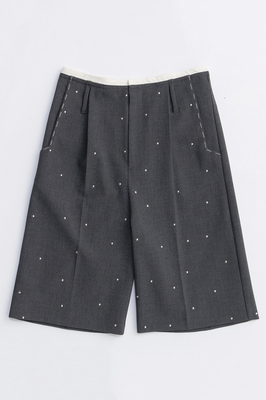 MAISON SPECIAL Studs Worsted Shorts/スタッズウーステッドハーフパンツ (GRY(グレー), 36) メゾンスペシャル ELLE SHOP MAISON SPECIAL Studs Worsted Shorts/スタッズウーステッドハーフパンツ (GRY(グレー), 36) メゾンスペシャル ELLE SHOP