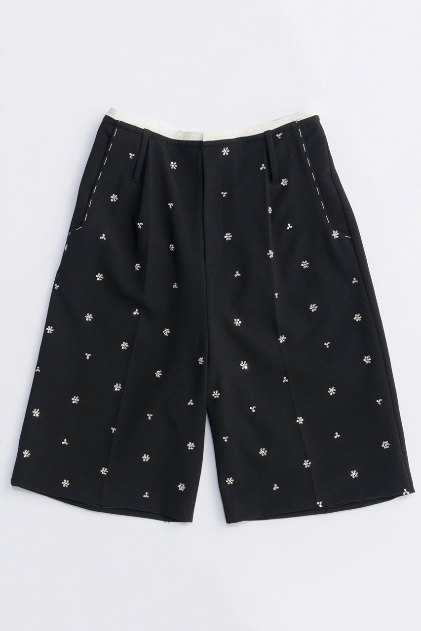 MAISON SPECIAL Sequin Flower Shorts/スパンコールフラワーハーフパンツ (BLK(ブラック), 36) メゾンスペシャル ELLE SHOP MAISON SPECIAL Sequin Flower Shorts/スパンコールフラワーハーフパンツ (BLK(ブラック), 36) メゾンスペシャル ELLE SHOP