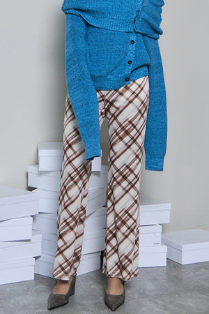 メゾンスペシャル/MAISON SPECIALのMultiway Layered Plaid Velour Pants/マルチウェイレイヤードチェックベロアパンツ(110600/110601)