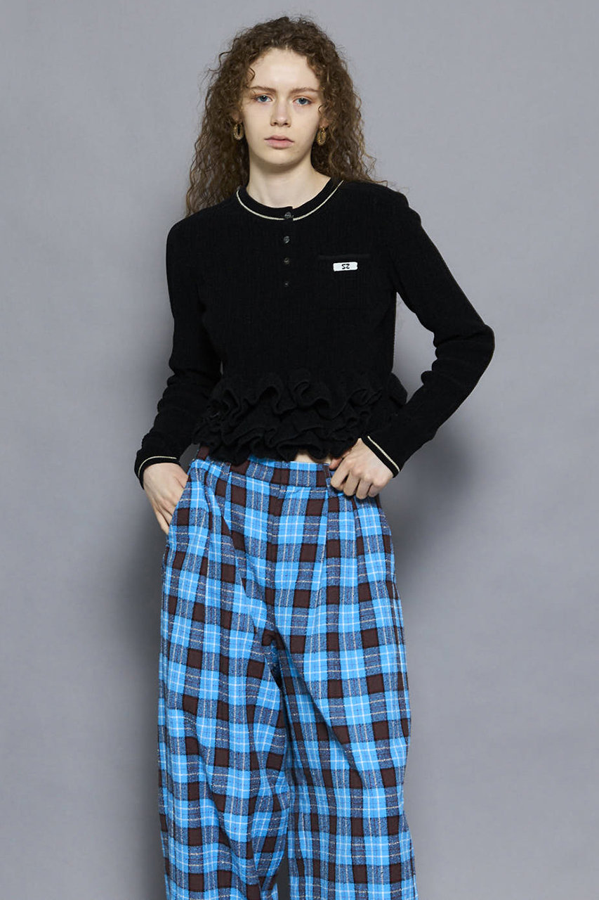 MAISON SPECIAL(メゾンスペシャル)｜Loop Yarn Plaid Two-tuck Pants