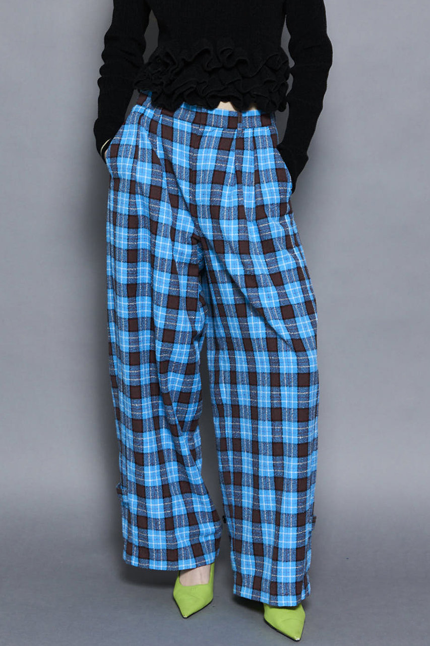 MAISON SPECIAL(メゾンスペシャル)｜Loop Yarn Plaid Two-tuck Pants