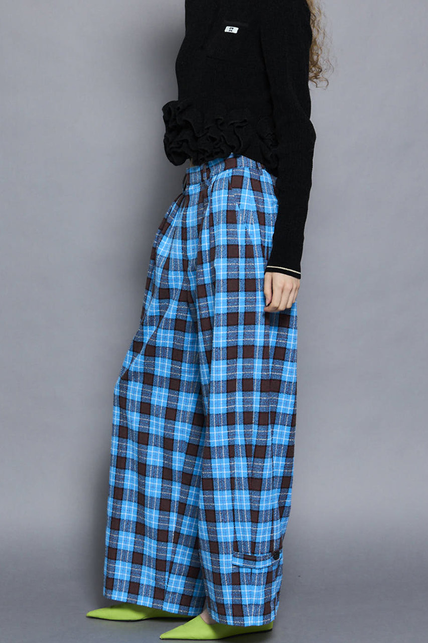 MAISON SPECIAL(メゾンスペシャル)｜Loop Yarn Plaid Two-tuck Pants