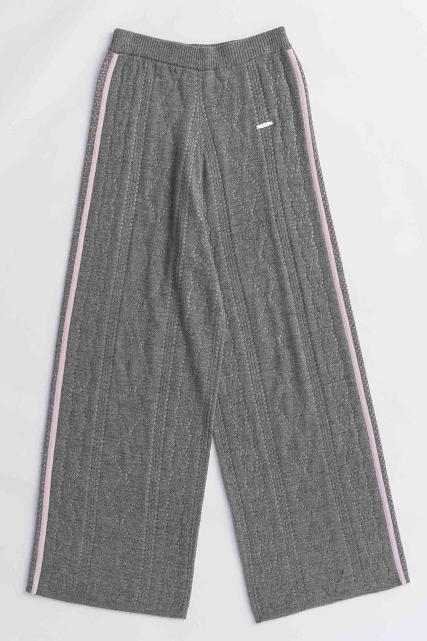 MAISON SPECIAL Openwork Knitting Track Pants/透かし編みニットトラックパンツ (GRY(グレー), 38) メゾンスペシャル ELLE SHOP MAISON SPECIAL Openwork Knitting Track Pants/透かし編みニットトラックパンツ (GRY(グレー), 38) メゾンスペシャル ELLE SHOP