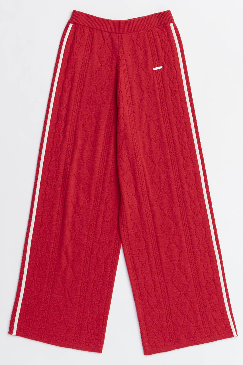 MAISON SPECIAL Openwork Knitting Track Pants/透かし編みニットトラックパンツ (RED(レッド), 38) メゾンスペシャル ELLE SHOP MAISON SPECIAL Openwork Knitting Track Pants/透かし編みニットトラックパンツ (RED(レッド), 38) メゾンスペシャル ELLE SHOP
