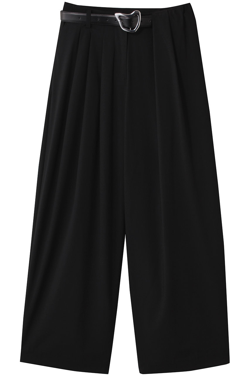 MAISON SPECIAL With Real Leather Belt Asymmetry Tack Pants/リアルレザーベルトセットアシンメトリータックパンツ (BLK(ブラック), 38) メゾンスペシャル ELLE SHOP MAISON SPECIAL With Real Leather Belt Asymmetry Tack Pants/リアルレザーベルトセットアシンメトリータックパンツ (BLK(ブラック), 38) メゾンスペシャル ELLE SHOP
