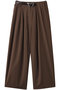 With Real Leather Belt Asymmetry Tack Pants/リアルレザーベルトセットアシンメトリータックパンツ メゾンスペシャル/MAISON SPECIAL BRN(ブラウン)