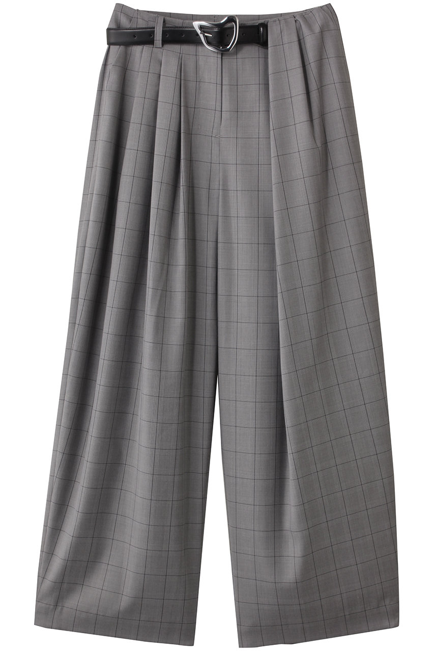MAISON SPECIAL With Real Leather Belt Asymmetry Tack Pants/リアルレザーベルトセットアシンメトリータックパンツ (GRY(グレー), 38) メゾンスペシャル ELLE SHOP MAISON SPECIAL With Real Leather Belt Asymmetry Tack Pants/リアルレザーベルトセットアシンメトリータックパンツ (GRY(グレー), 38) メゾンスペシャル ELLE SHOP