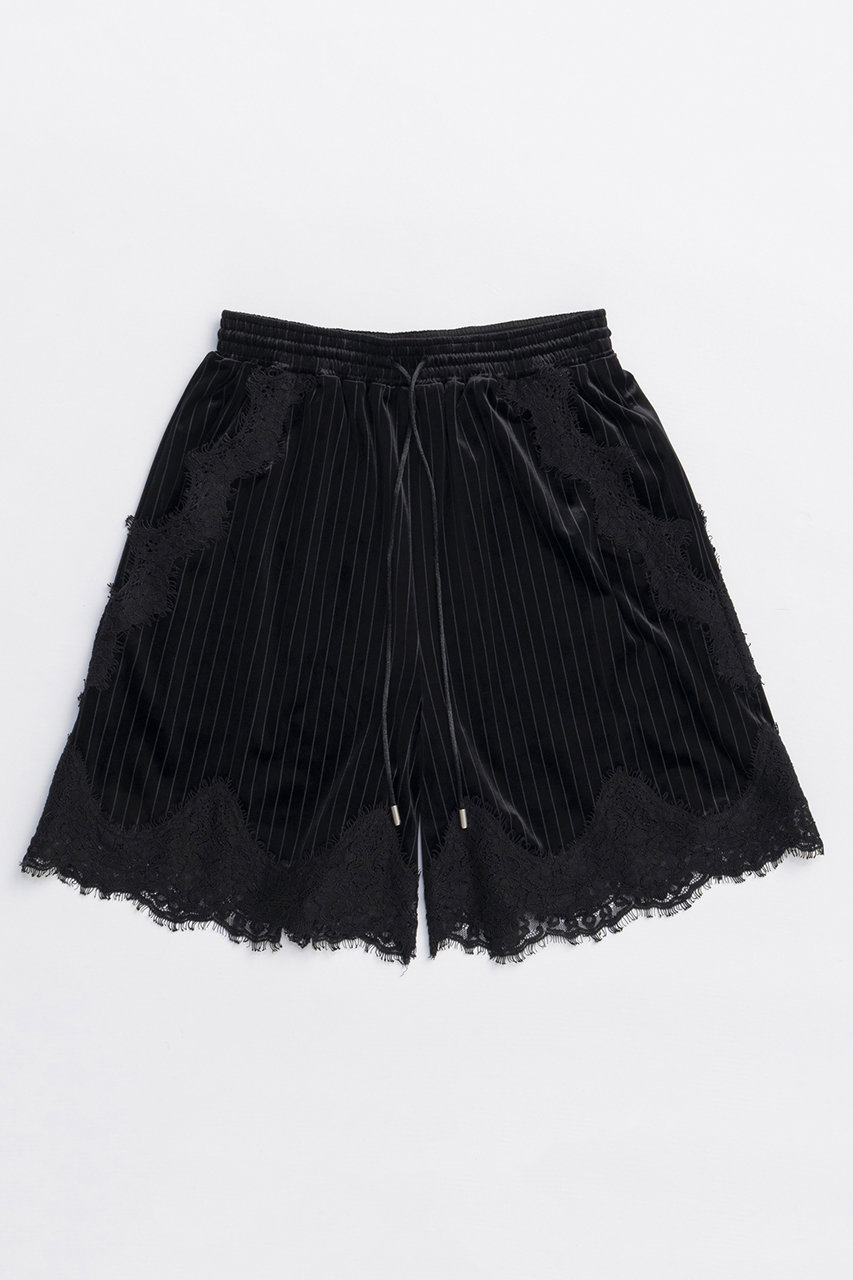 MAISON SPECIAL Hem Lace Velour Shorts/ヘムレースベロアショートパンツ (BLK(ブラック), 38) メゾンスペシャル ELLE SHOP MAISON SPECIAL Hem Lace Velour Shorts/ヘムレースベロアショートパンツ (BLK(ブラック), 38) メゾンスペシャル ELLE SHOP