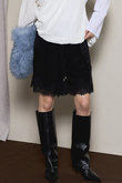 Hem Lace Velour Shorts/ヘムレースベロアショートパンツ