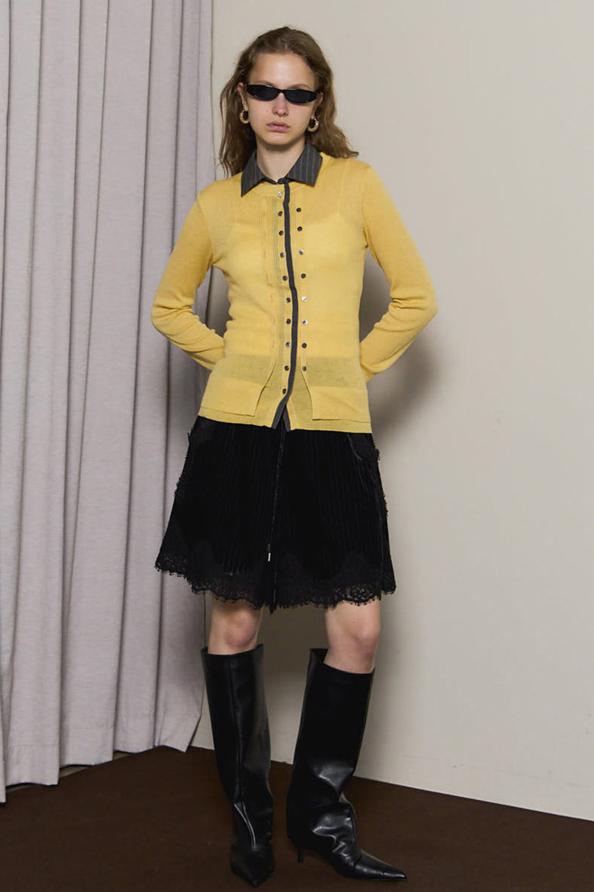 MAISON SPECIAL(メゾンスペシャル)｜Hem Lace Velour Shorts/ヘム