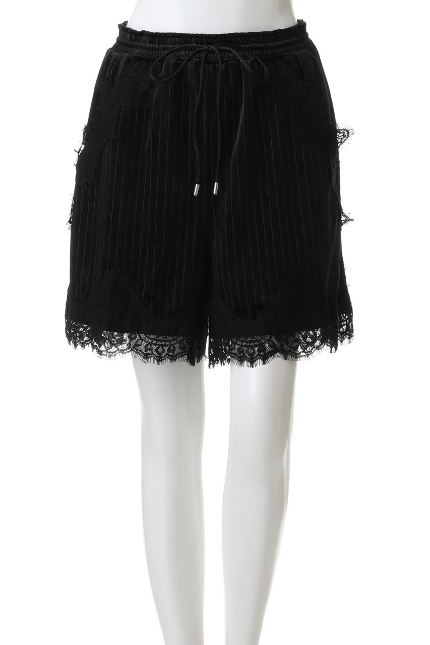 MAISON SPECIAL(メゾンスペシャル)｜Hem Lace Velour Shorts/ヘム