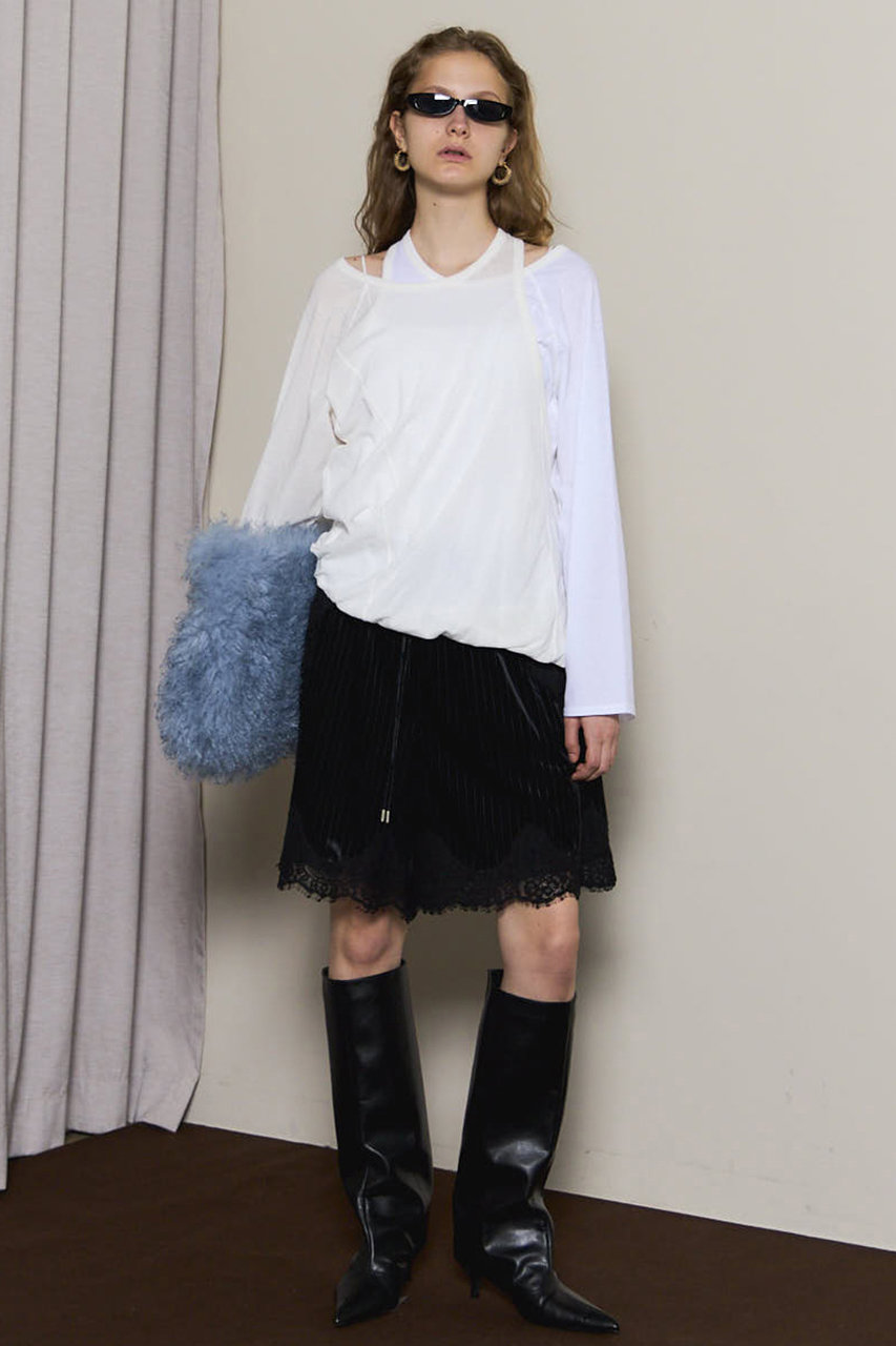 MAISON SPECIAL ヘムレースベロアショートパンツ MAISON SPECIAL(メゾンスペシャル)｜Hem Lace Velour Shorts/ヘム