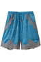 Hem Lace Velour Shorts/ヘムレースベロアショートパンツ メゾンスペシャル/MAISON SPECIAL BLU(ブルー)