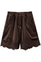 Hem Lace Velour Shorts/ヘムレースベロアショートパンツ メゾンスペシャル/MAISON SPECIAL BRN(ブラウン)