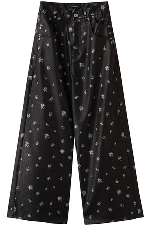 メゾンスペシャル/MAISON SPECIALのfaux Leather Flower Print Pants/フェイクレザーフラワープリントパンツ(110600/110601)