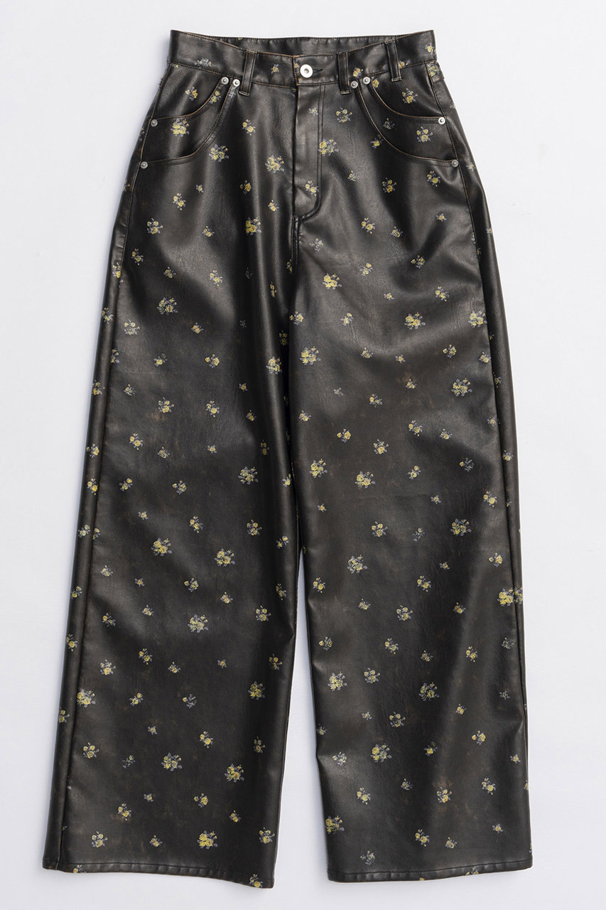 MAISON SPECIAL Vegan Leather Flower Print Pants/ヴィーガンレザーフラワープリントパンツ (BRN(ブラウン), 36) メゾンスペシャル ELLE SHOP MAISON SPECIAL Vegan Leather Flower Print Pants/ヴィーガンレザーフラワープリントパンツ (BRN(ブラウン), 36) メゾンスペシャル ELLE SHOP