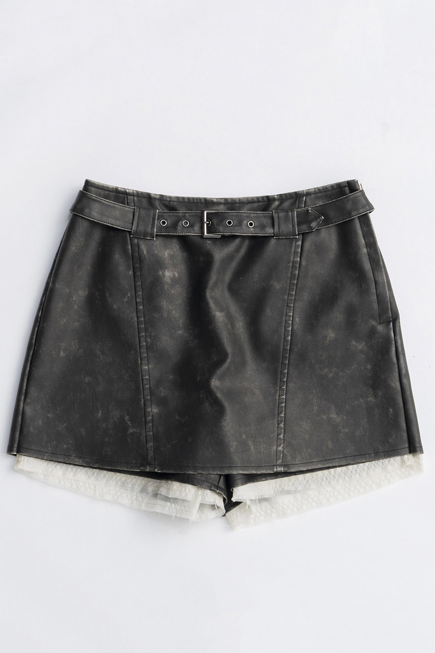 MAISON SPECIAL Belted Vegan Leather Culottes/ベルテッドヴィーガンレザーキュロット (BLK(ブラック), 38) メゾンスペシャル ELLE SHOP MAISON SPECIAL Belted Vegan Leather Culottes/ベルテッドヴィーガンレザーキュロット (BLK(ブラック), 38) メゾンスペシャル ELLE SHOP