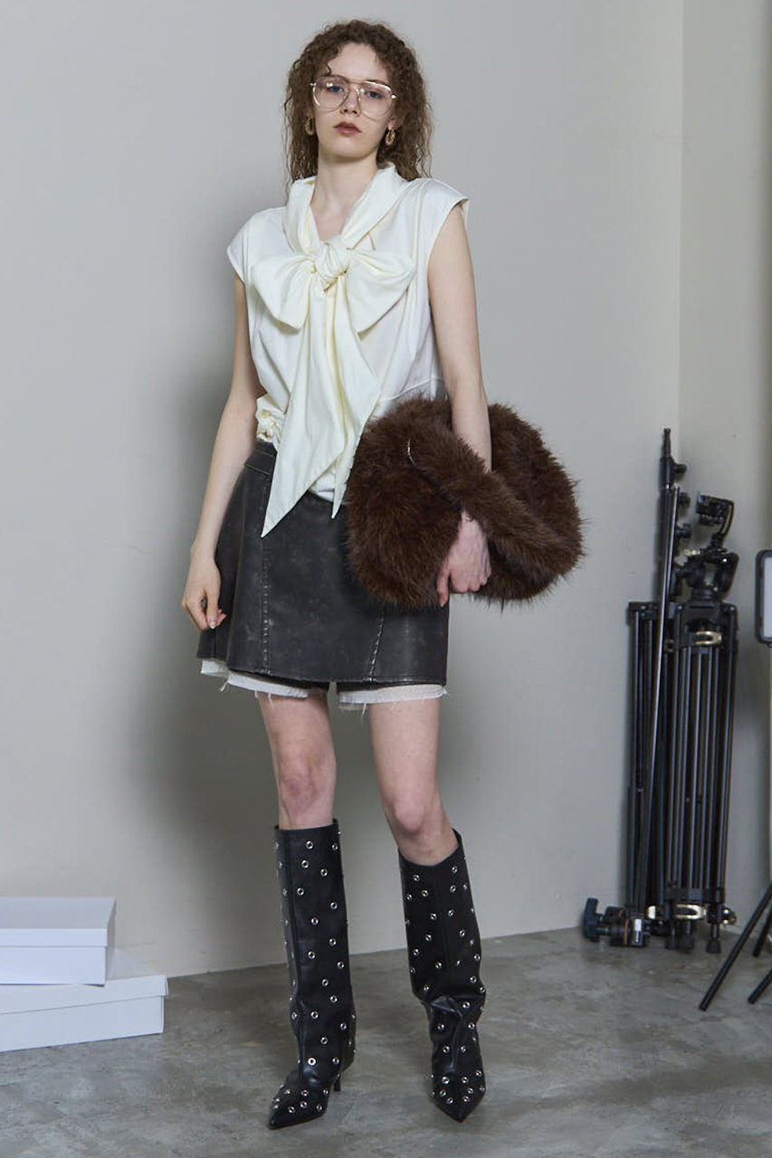 MAISON SPECIAL(メゾンスペシャル)｜Belted faux Leather Culottes