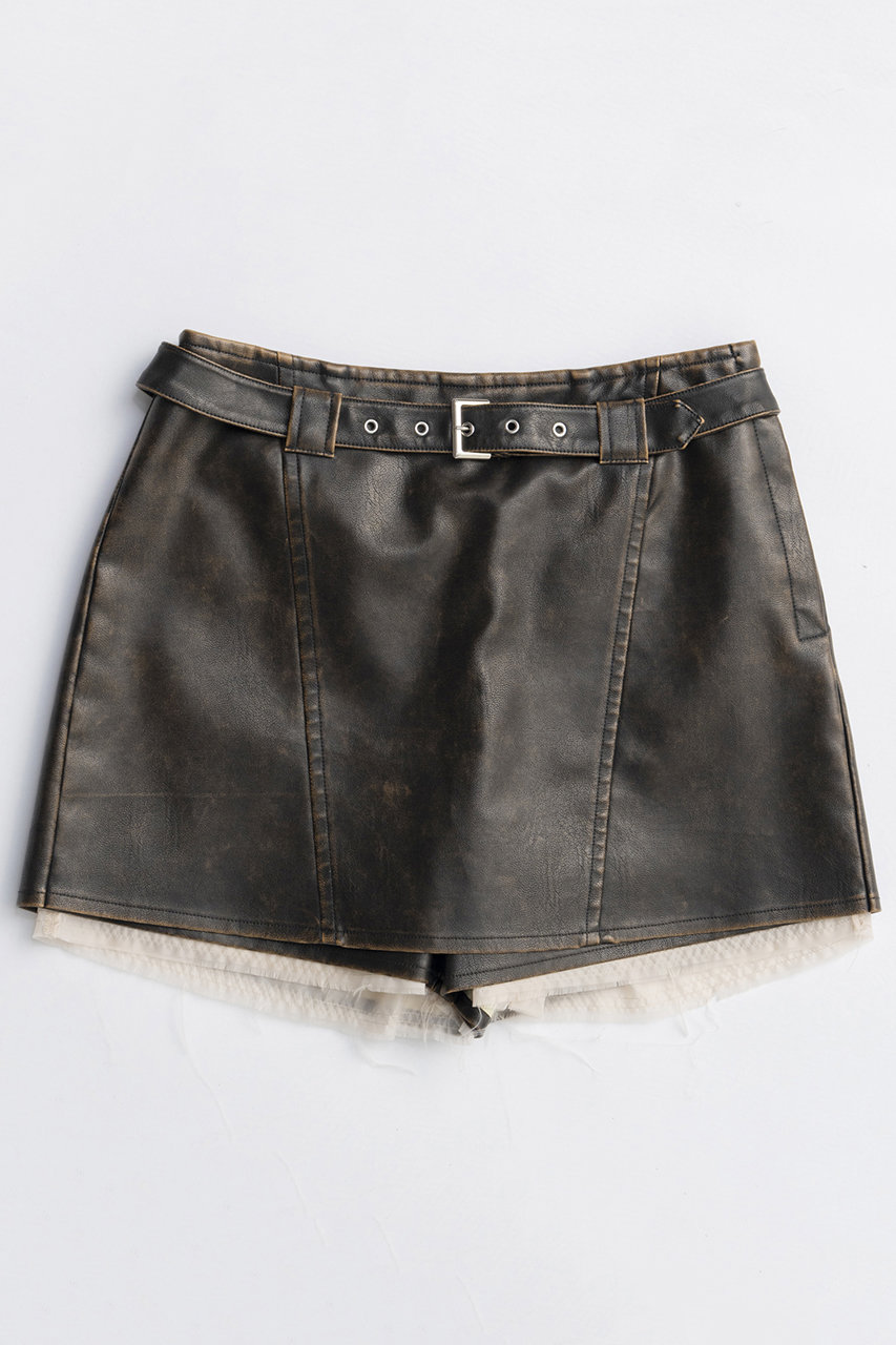 MAISON SPECIAL Belted Vegan Leather Culottes/ベルテッドヴィーガンレザーキュロット (BRN(ブラウン), 38) メゾンスペシャル ELLE SHOP MAISON SPECIAL Belted Vegan Leather Culottes/ベルテッドヴィーガンレザーキュロット (BRN(ブラウン), 38) メゾンスペシャル ELLE SHOP