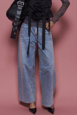 【高級希少】 カシミヤ100％ ELBORN エルボーン ストレートデニムパンツ osharewalker デニム レディース ロング パンツ ボトムス 春夏