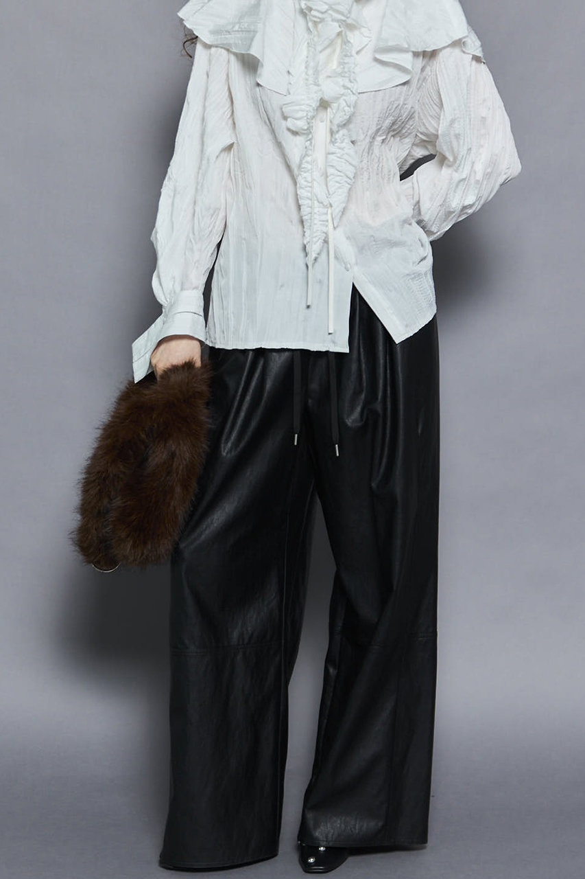 MAISON SPECIAL(メゾンスペシャル)｜Volume Wide faux Leather Pants