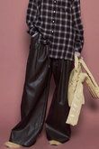 Volume Wide faux Leather Pants/ボリュームワイドフェイクレザーパンツ