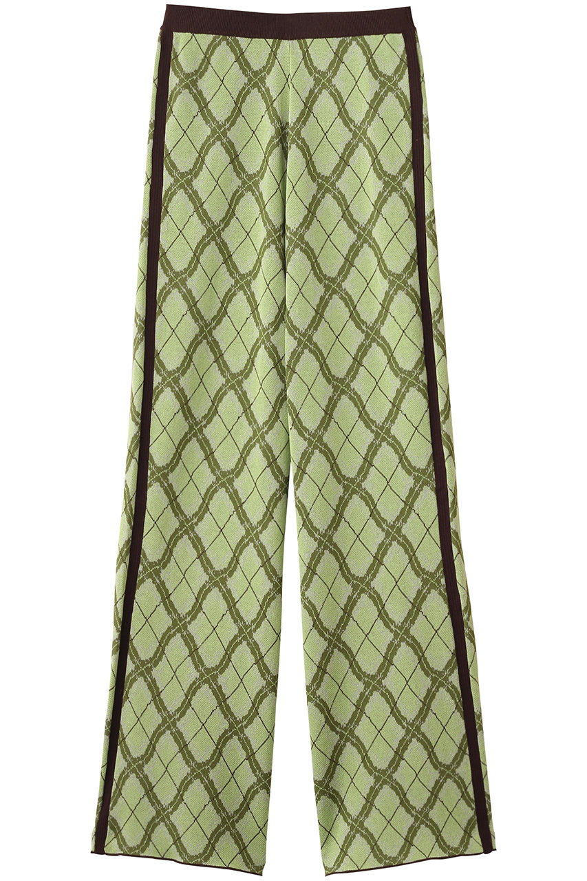 MAISON SPECIAL Plaid Straight Knit Pants/チェックストレートニットパンツ (GRN(グリーン), 36) メゾンスペシャル ELLE SHOP MAISON SPECIAL Plaid Straight Knit Pants/チェックストレートニットパンツ (GRN(グリーン), 36) メゾンスペシャル ELLE SHOP