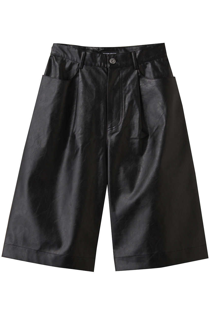 MAISON SPECIAL Leather Shorts/レザーショートパンツ (BLK(ブラック), 38) メゾンスペシャル ELLE SHOP MAISON SPECIAL Leather Shorts/レザーショートパンツ (BLK(ブラック), 38) メゾンスペシャル ELLE SHOP