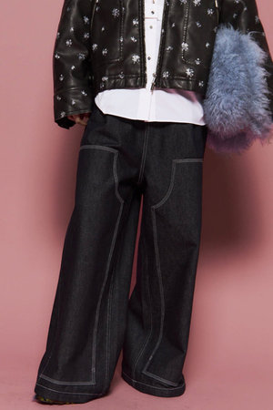 メゾンスペシャル/MAISON SPECIALのHigh Waist Denim Work Pants/ハイウエストデニムワークパンツ(110600/110604)