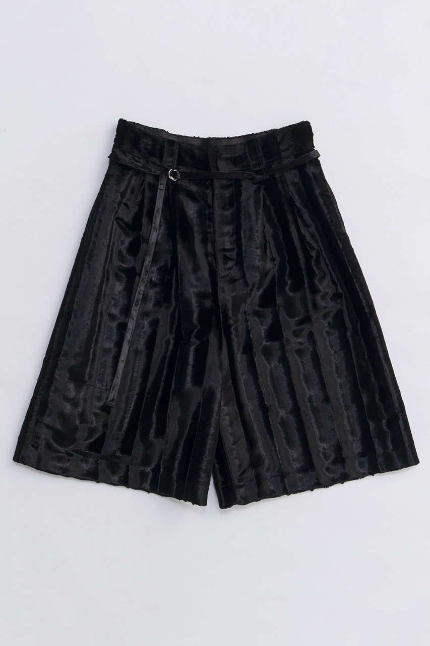 MAISON SPECIAL Fake Hair Calf Two-tuck Shorts/フェイクハラコツータックハーフパンツ (BLK(ブラック), 38) メゾンスペシャル ELLE SHOP MAISON SPECIAL Fake Hair Calf Two-tuck Shorts/フェイクハラコツータックハーフパンツ (BLK(ブラック), 38) メゾンスペシャル ELLE SHOP