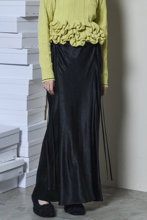 【MAISON SPECIAL】ロングスカート Tack Pleats Vegan Leather Long Skirt/タックプリーツ