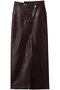 Waist Cross faux Leather Tight Slit Skirt/ウエストクロスフェイクレザータイトスリットスカート メゾンスペシャル/MAISON SPECIAL BRD(ボルドー)