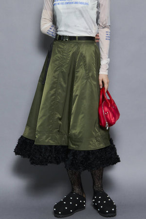 メゾンスペシャル/MAISON SPECIALのBelted 2way Flower Hem Volume Skirt/ベルテッド2WAYフラワーヘムボリューミースカート(110700/110703)