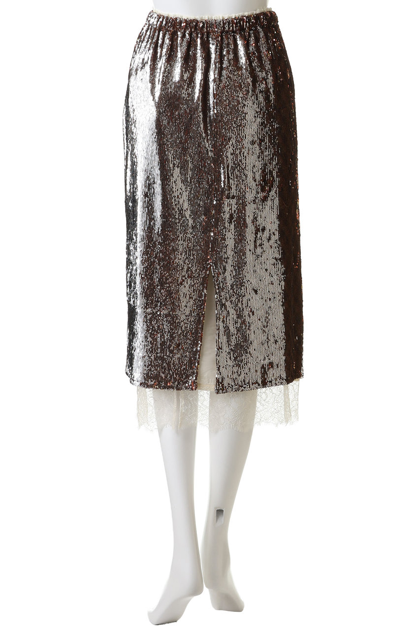 MAISON SPECIAL(メゾンスペシャル)｜Lace Combination Sequin Skirt